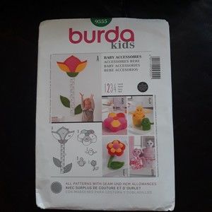BURDA Kids 9555 Sewing Pattern Baby Accessories Pillow Figures Growth Chart